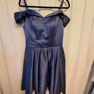 Navy Blue Off-Shoulder Dress